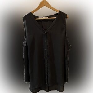 Maurice’s Black Button Down Sleeveless Blouse - 1X - EUC